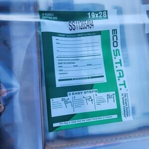 US Bank Green Eco Stat Tamper-Evident Bundle Bag 19″ x 28″ White 100 ct